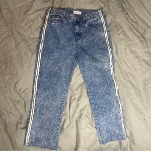 Dance & Marvel Cropped Jeans with side White Zippers